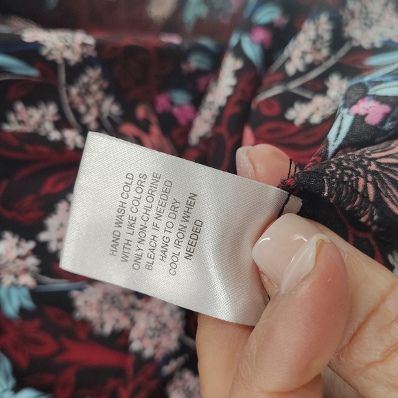 Gibson Latimer Pullover Babydoll Blouse Half Button Floral Print Size Large - Picture 7 of 10